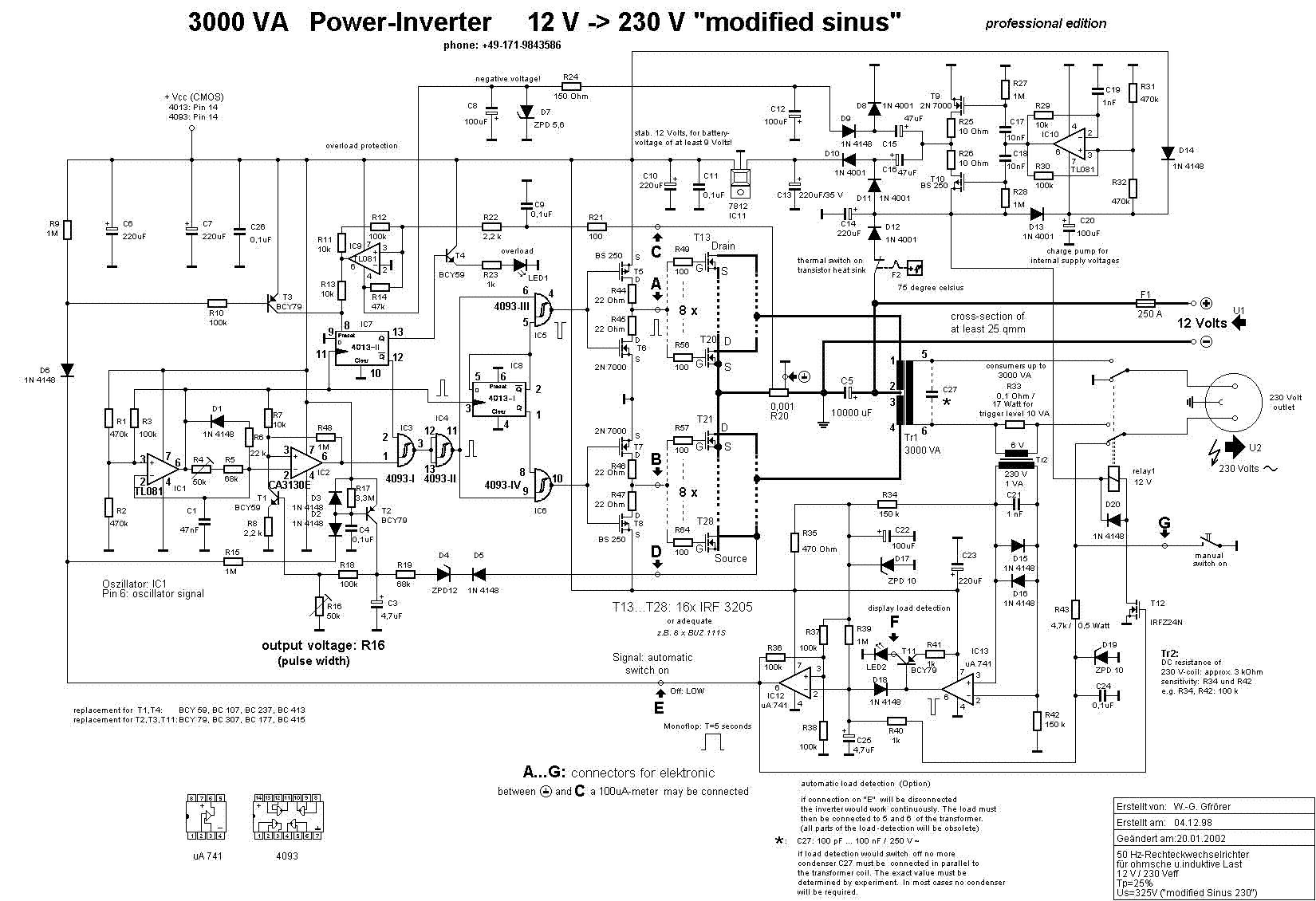 12v-230v 1千瓦逆變器電路圖