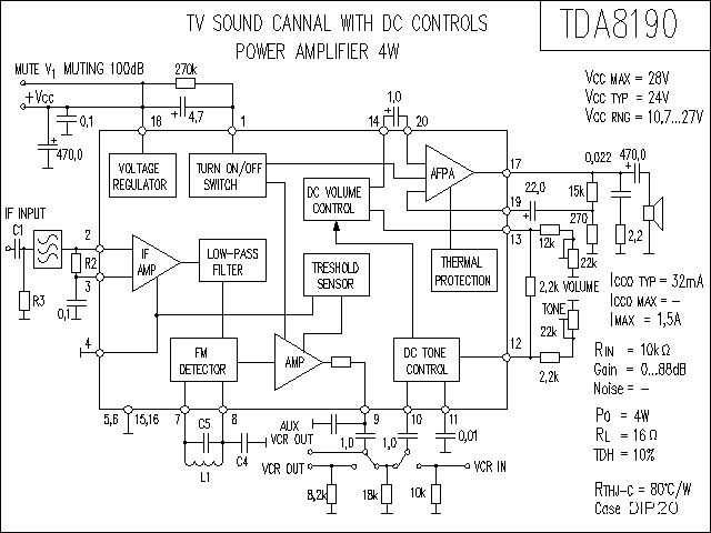 TDA8190功放電路