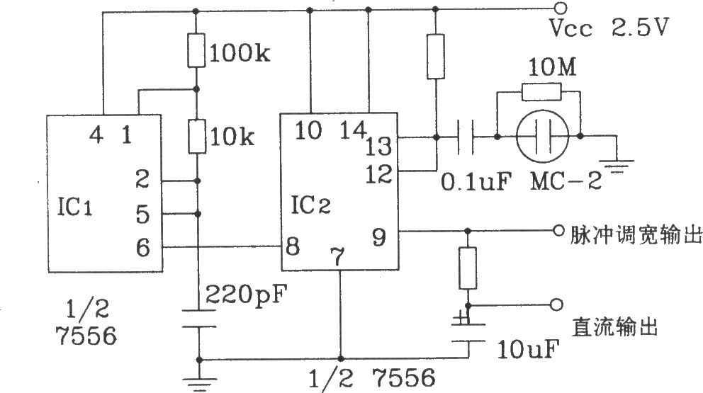 MC-2電容式濕敏元件應用電路