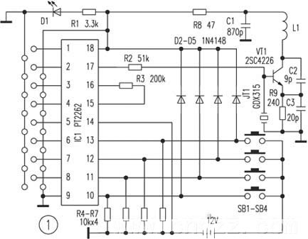 多用無線遙控開關(guān)電路