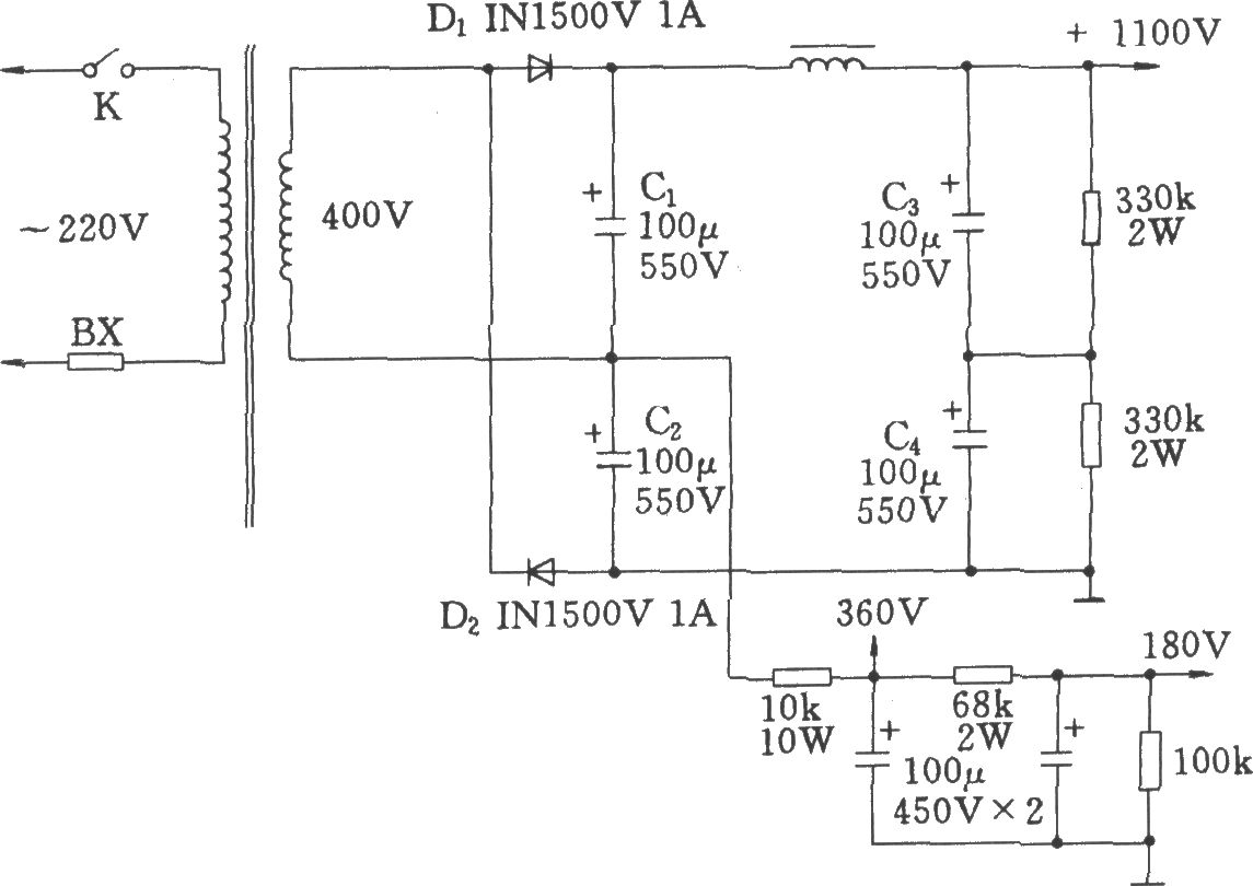 常用的高壓倍壓電路（用于電子管功放）