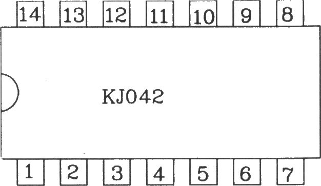 脈沖列調制形成器KJ042外電路連接圖