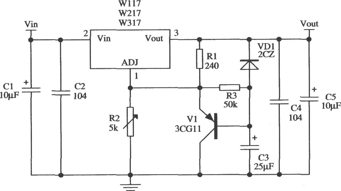 由Wll7／W217／W317构成的具有慢启动功能的应用电路