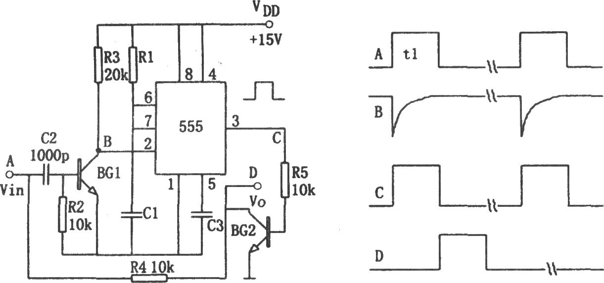 555構(gòu)成的脈寬檢測(cè)電路