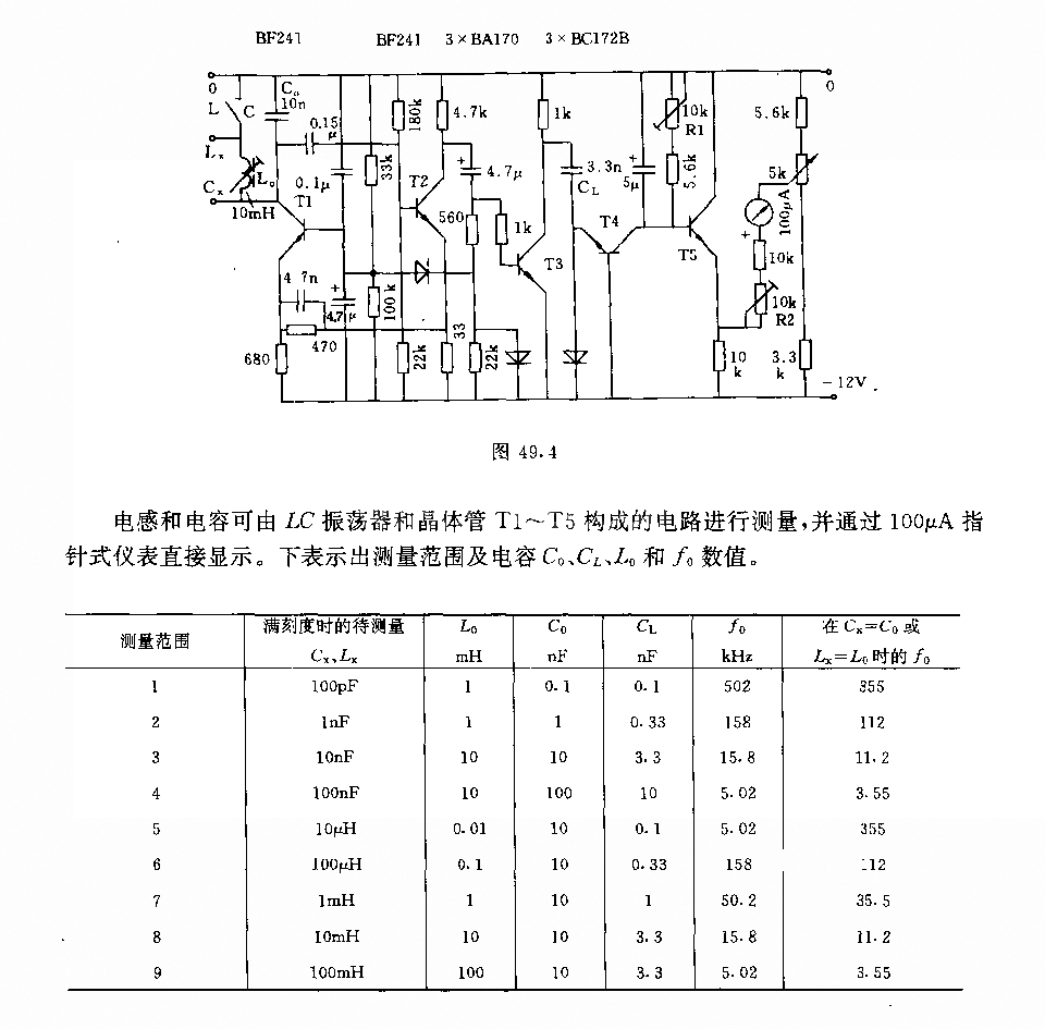 直讀式LC測(cè)量儀電路