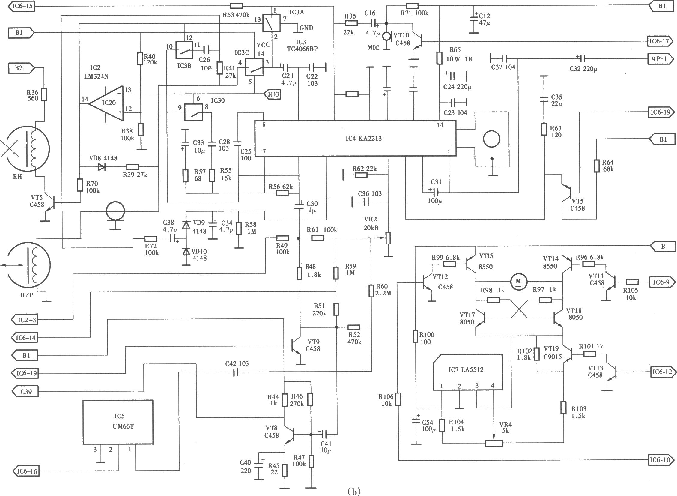 Technical028型電話答錄機(jī)電路(b)