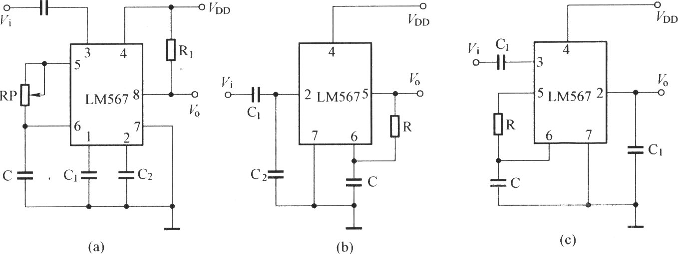 LM567作选频、调频和解调应用电路