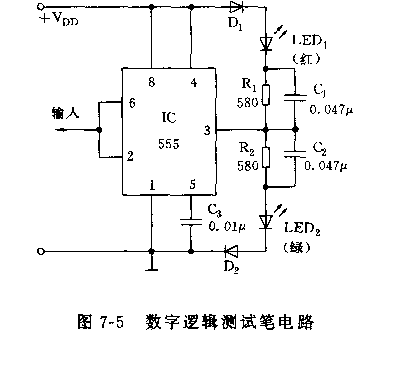 555數字邏輯瀏試筆電路