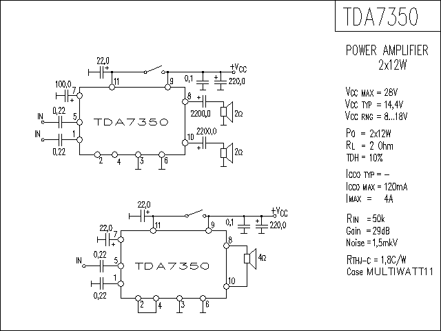 TDA7350功放電路