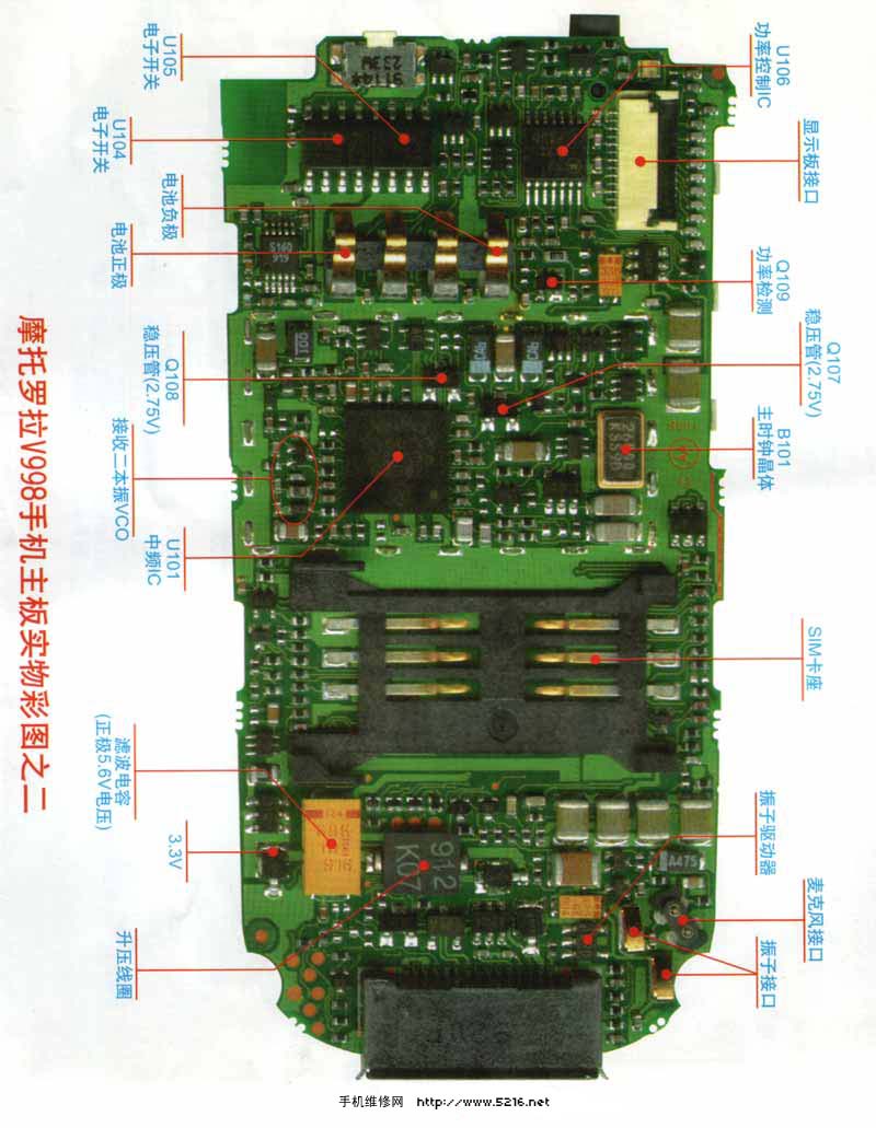 摩托羅拉V998維修電路圖2