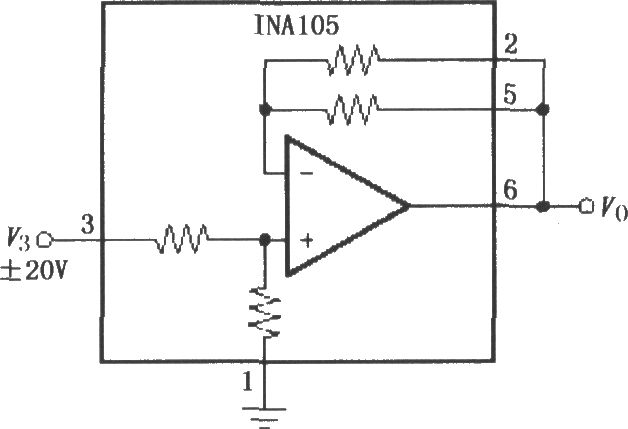 增益为1／2的精密放大电路(INA105)