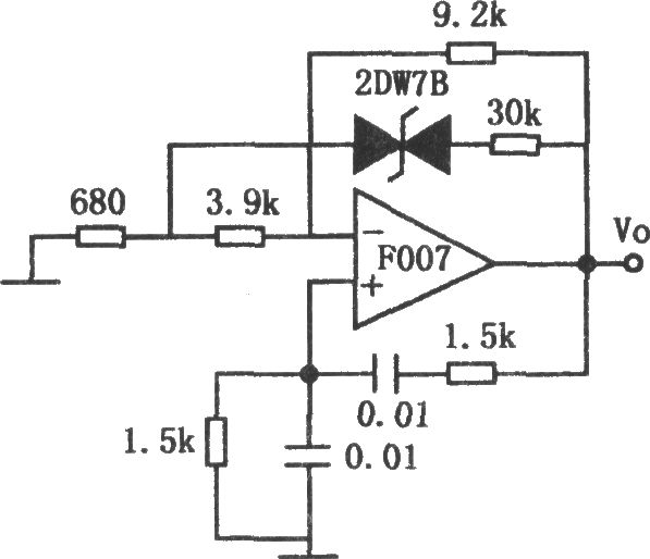 F007構(gòu)成的文氏電橋正弦波發(fā)生器