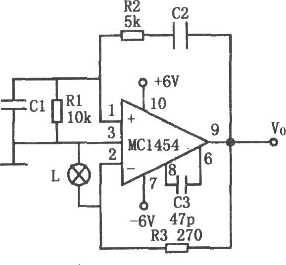 MC1454構(gòu)成的低功耗文氏電橋振蕩器