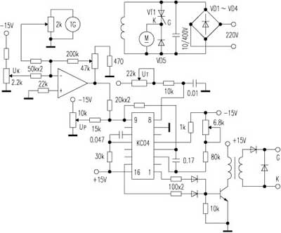 用集成觸發(fā)器KC04的調(diào)速電路