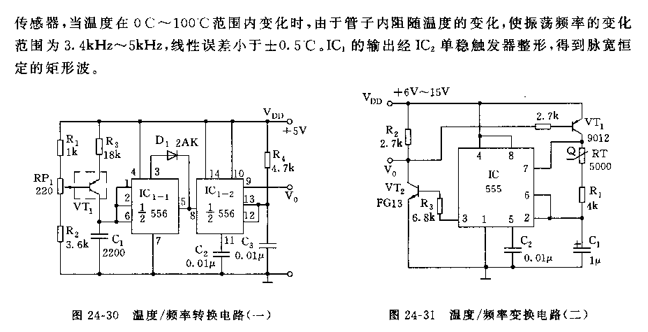 555温度／频率转换电路