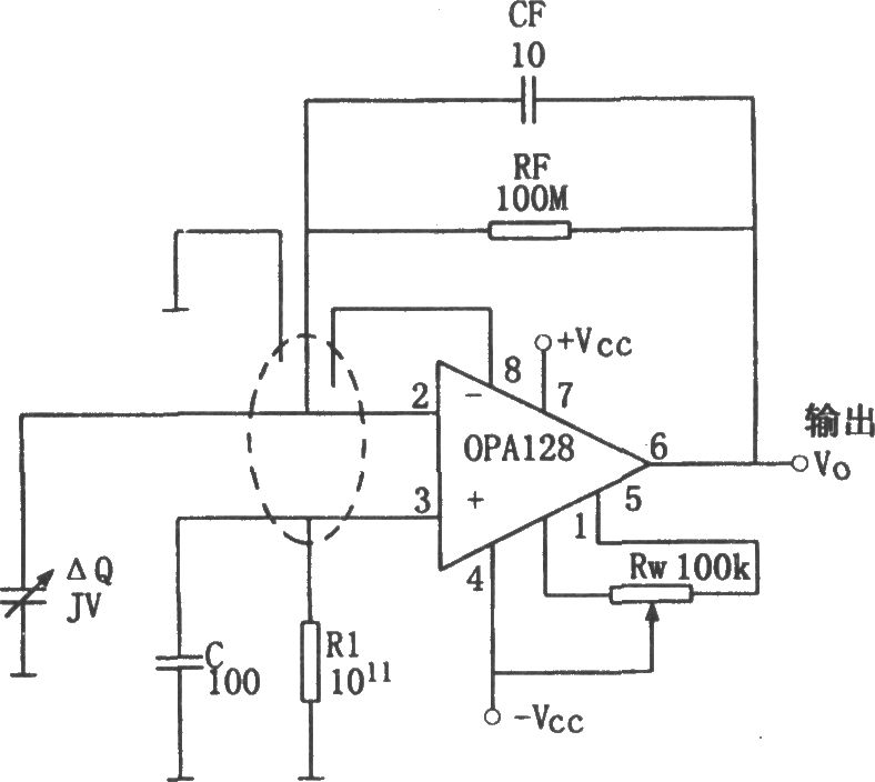 OPA128构成的电荷放大器
