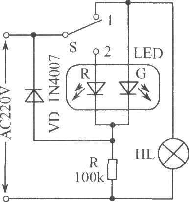 交流電源工作狀態(tài)指示電路