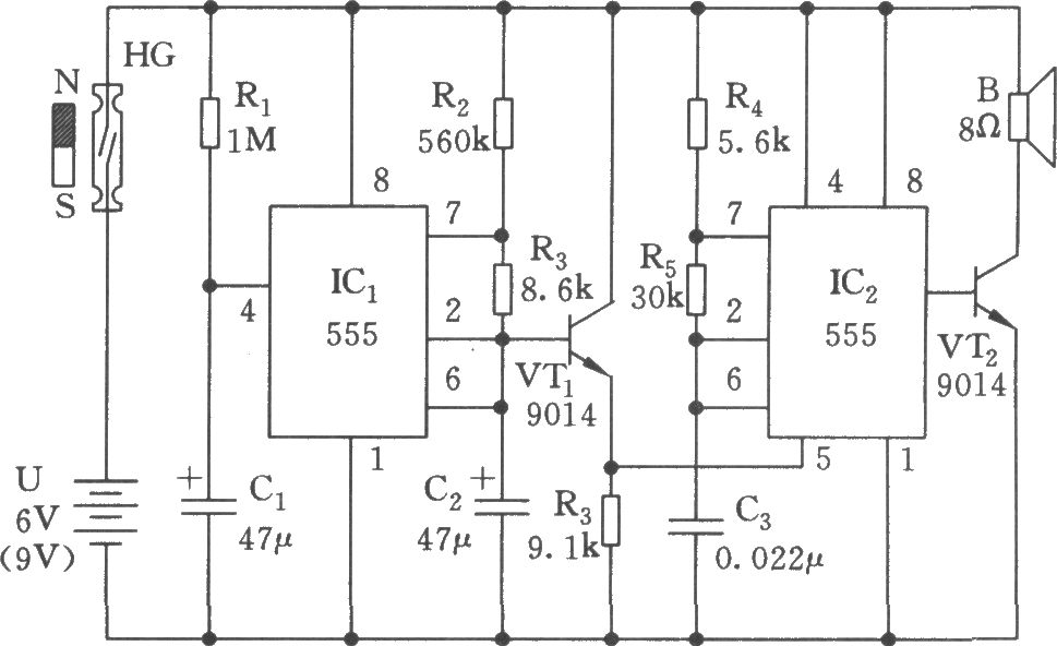 變音調(diào)多諧振蕩器電路