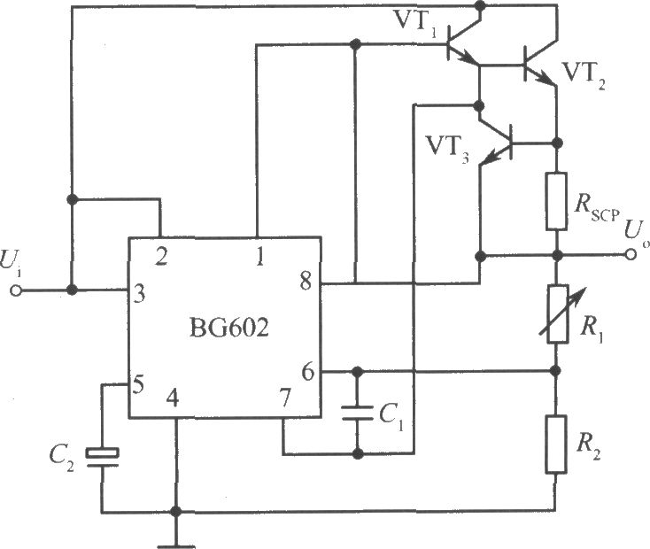 采用復合晶體管來擴展電流的BG602集成穩(wěn)壓電源