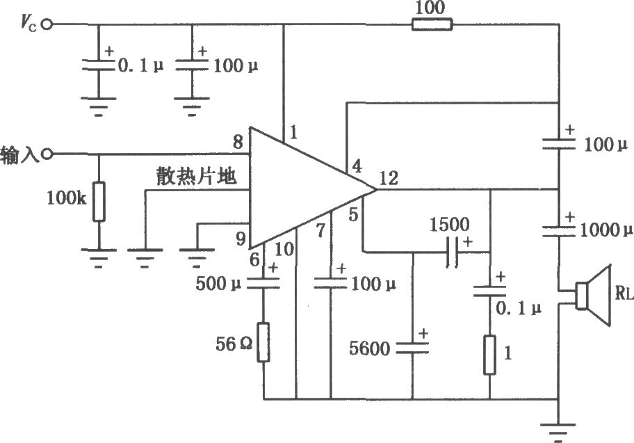 μA783 9W音频功率放大电路