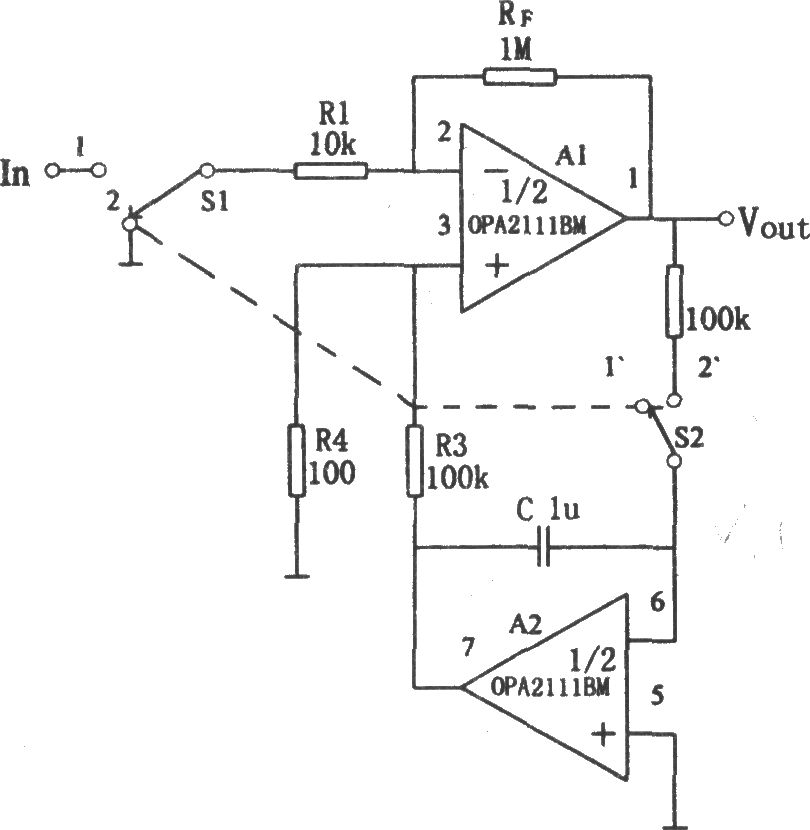 OPA2111BM构成的自动校零放大器