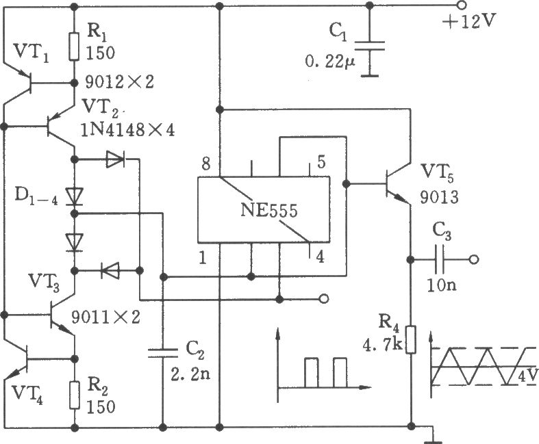 三角波、方波發(fā)生器電路(555)