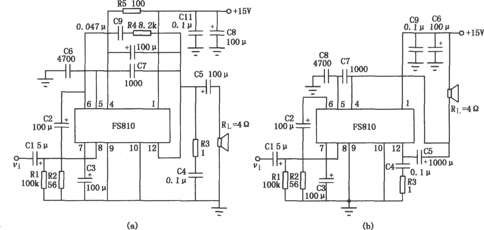 FS810集成功率放大電路