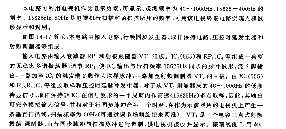 555点频电视终端电路