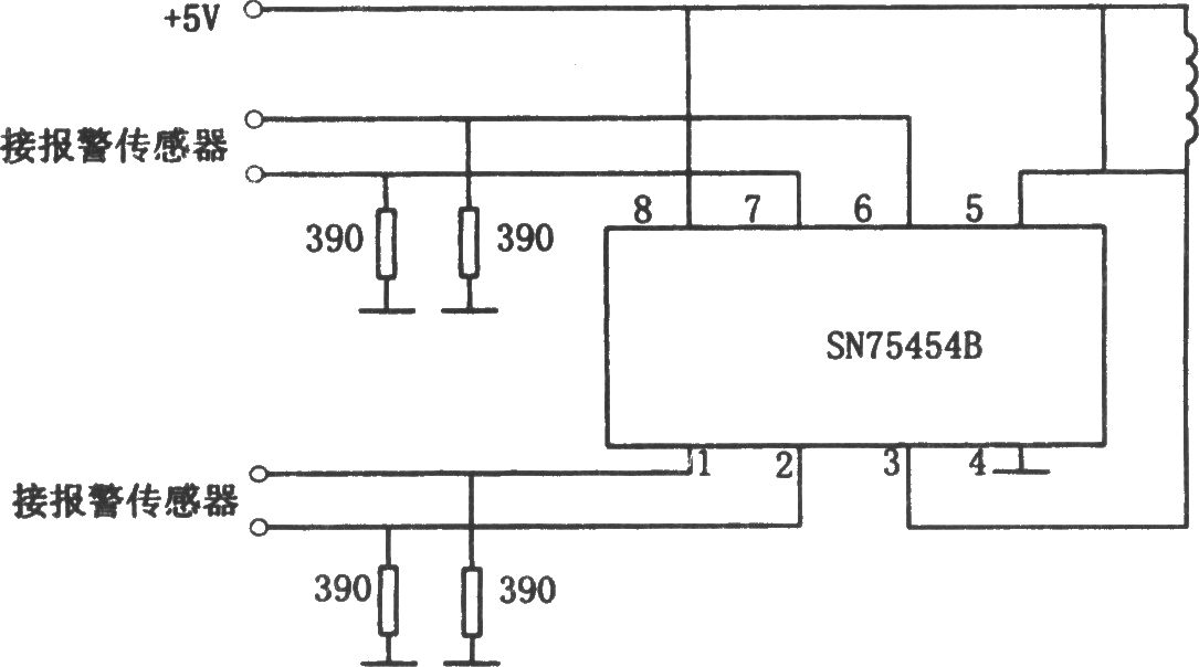 SN75454B構(gòu)成的四路報警器