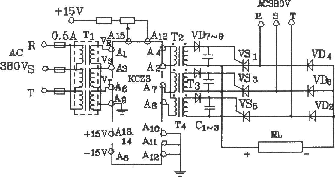 KCZ3在三相半控变流器中的应用