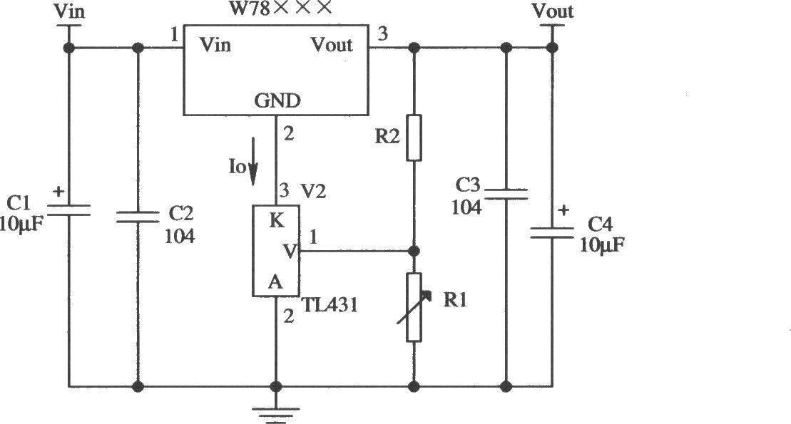 由W78×××构成的提高输出电压稳定度的应用电路