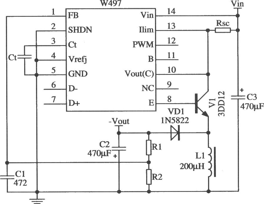 由W497構(gòu)成的輸出極性相反的擴(kuò)流應(yīng)用電路