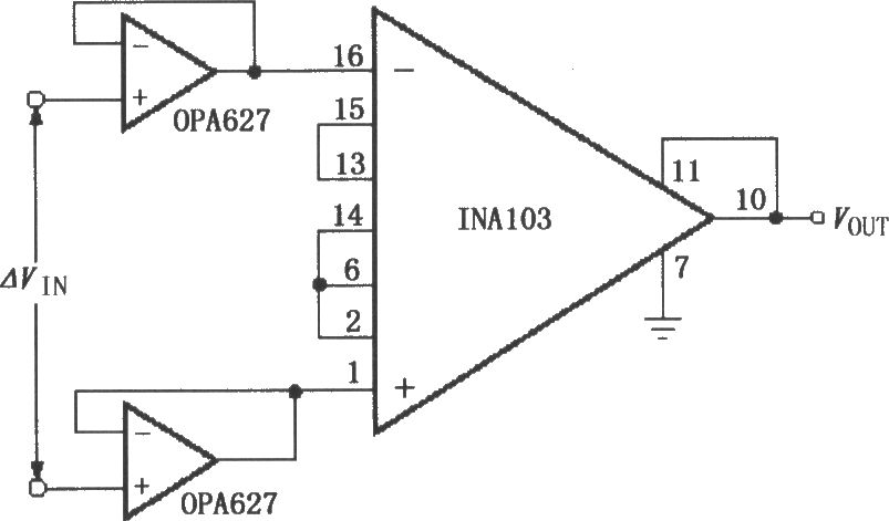 具有高输入阻抗的FET缓冲放大器(INA103)