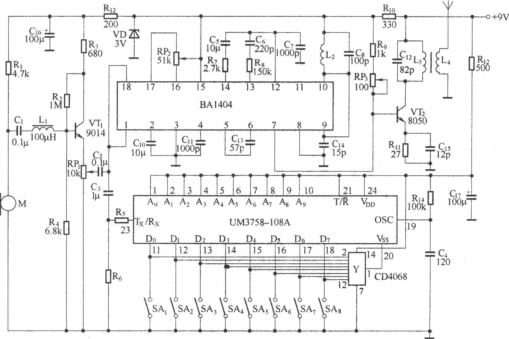 小型無線呼叫系統(tǒng)(BA1401/TDA7010T)