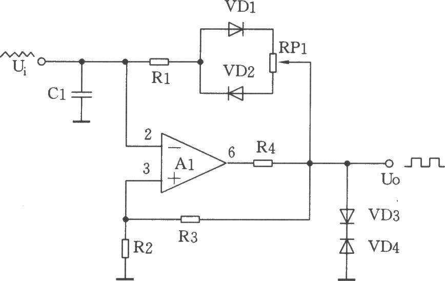 由μA741集成運放構(gòu)成的方波發(fā)生電路