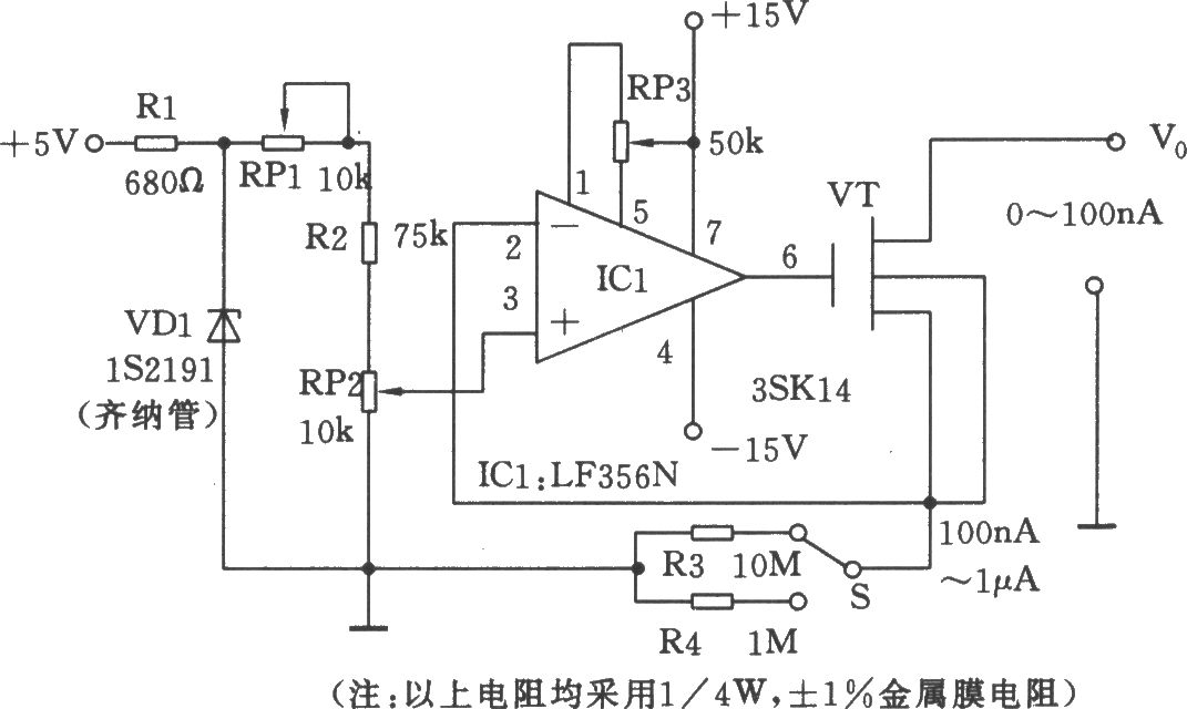 高精度纳安级电流发生器-电路图-aet-中国科技核心-最