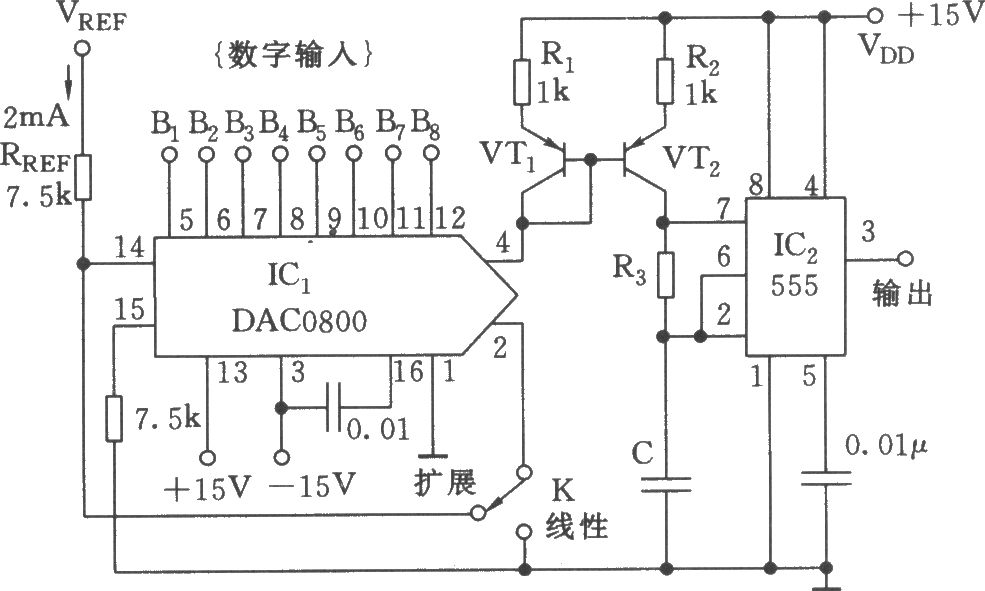 數(shù)字控制式無(wú)穩(wěn)態(tài)多諧振蕩器