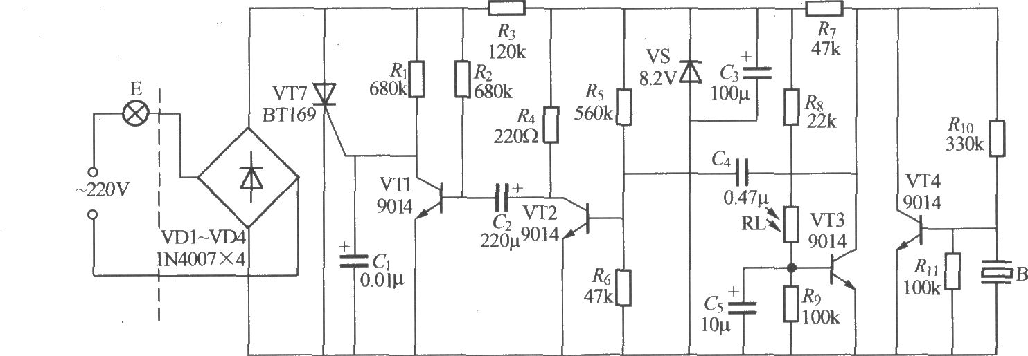 分立元件聲光控樓梯延遲開關(guān)電路(8)