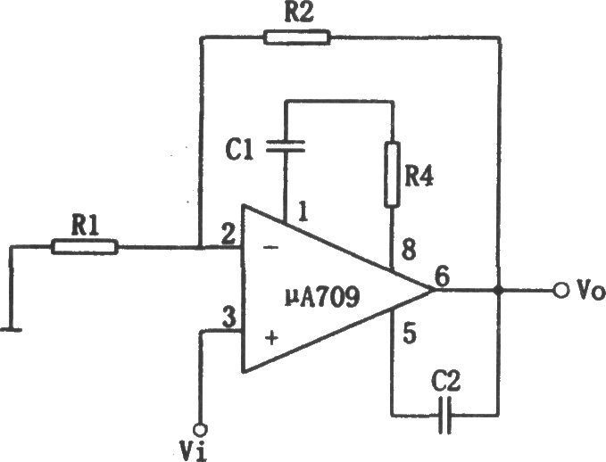 μA709构成的基本同相放大电路