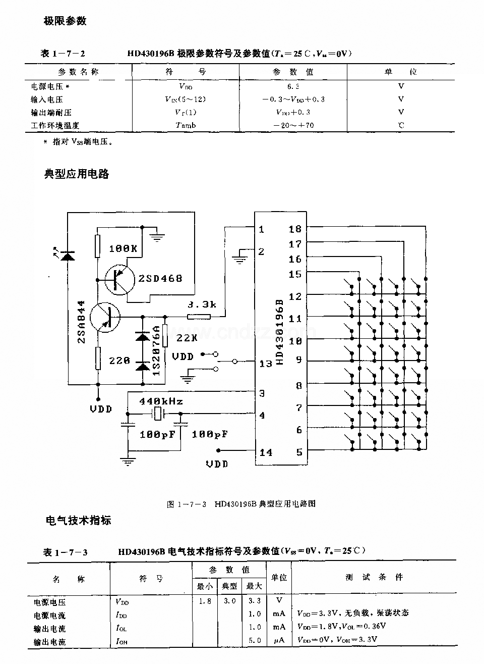 HD430196B(錄像機和電視機)紅外線遙控發(fā)射電路