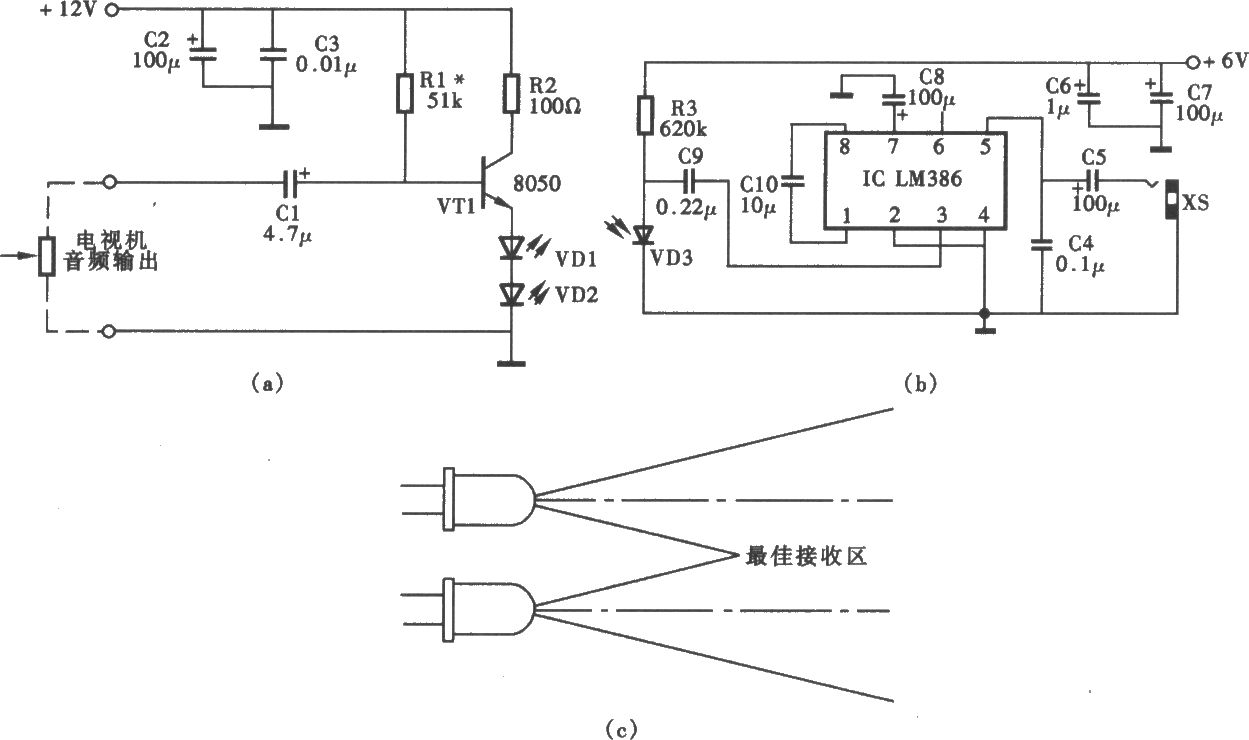 簡易紅外線無線耳機電路