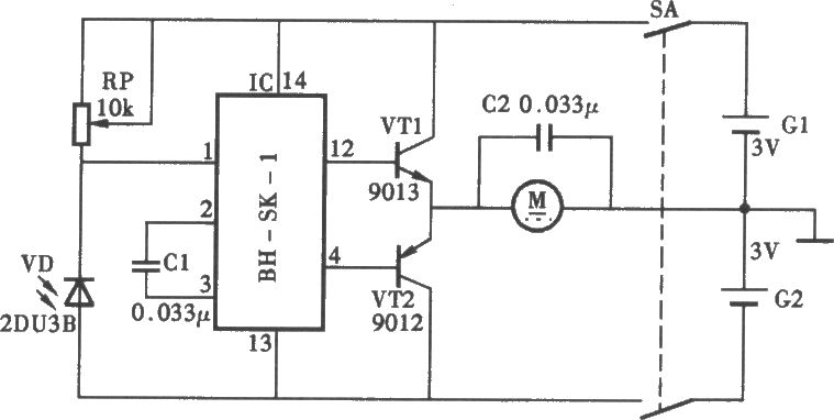 光控玩具車向前向后電路電路