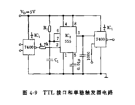 555TTL接口和单稳触发器电路