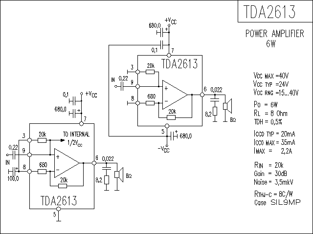 TDA2613功放電路