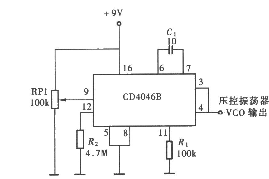 用CD4046組成的限定頻段振蕩器