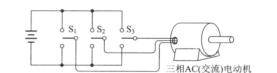 逆變器與三相電動(dòng)機(jī)的連接