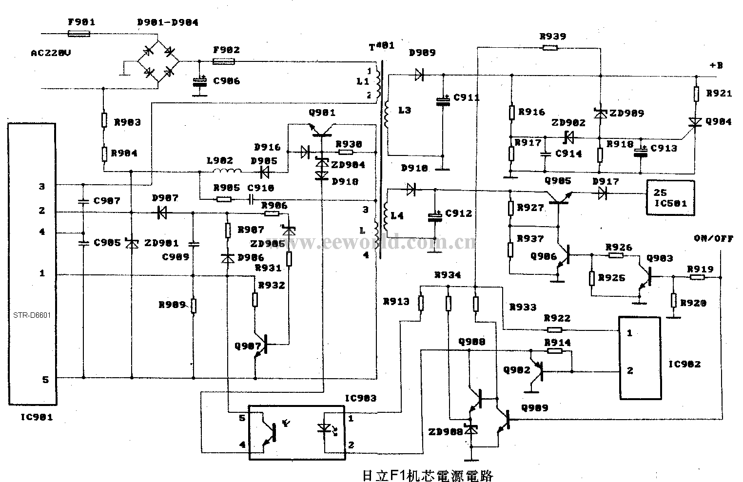 日立F1機芯電源電路