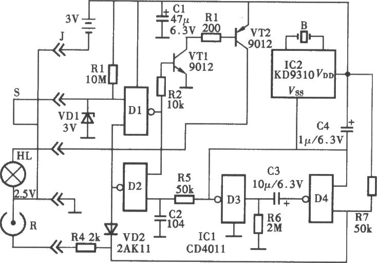 分體式電子生日蠟燭電路