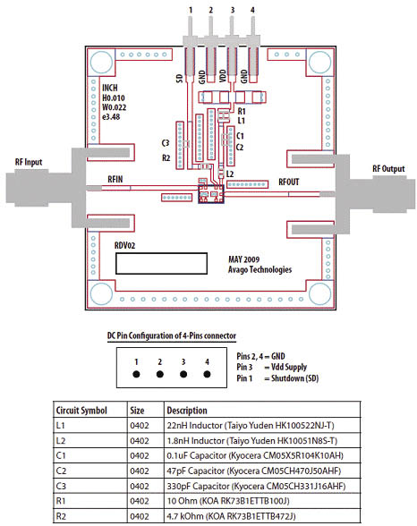 ALM-1912演示和應用電路元件表