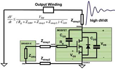 柵極驅動器電路中的寄生阻抗 